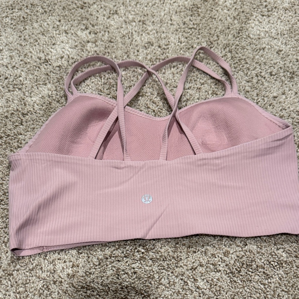 lululemon athletica Dusty Pink Ribbed like a cloud long Line Sports Bra